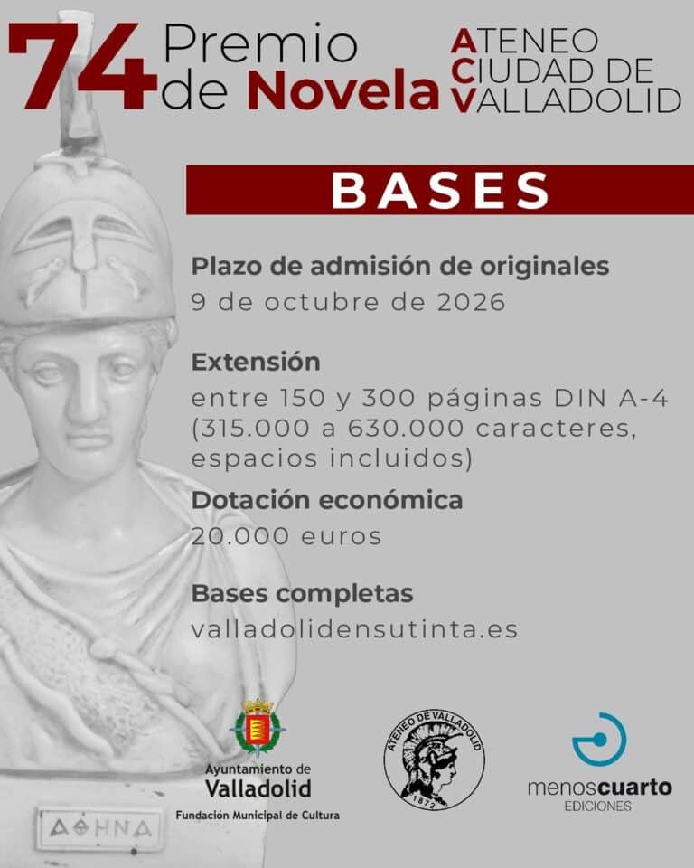 Creatividad para la noticia del 74 Premio de Novela Ateneo-Ciudad de Valladolid.